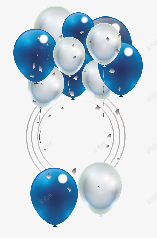 蓝色气球竖副矢量图ai免抠素材_新图网 https://ixintu.com 促销竖副 气球束 气球竖副 矢量png 竖副 蓝色气球 矢量图