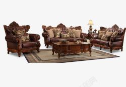 欧式美式沙发组合欧式红木沙发组合高清图片
