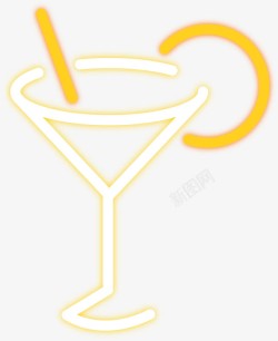 橙色霓虹灯字体鸡尾酒调酒高清图片