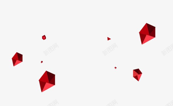 几何立体红色块png免抠素材_新图网 https://ixintu.com 几何 块 立体 红色