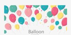 空中漂浮的彩色气球素材
