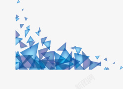 蓝色飞舞三角花纹矢量图素材