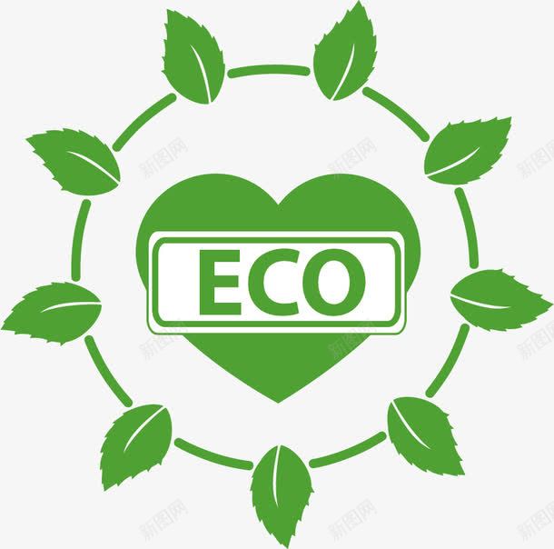 生态环境保护图标png_新图网 https://ixintu.com ECO 保护自然 心形 环保LOGO 环保标志 生态保护 生态环保 生态环境 绿叶 绿色环保