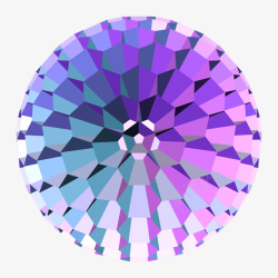 紫色立体几何紫色闪光彩球几何图形高清图片