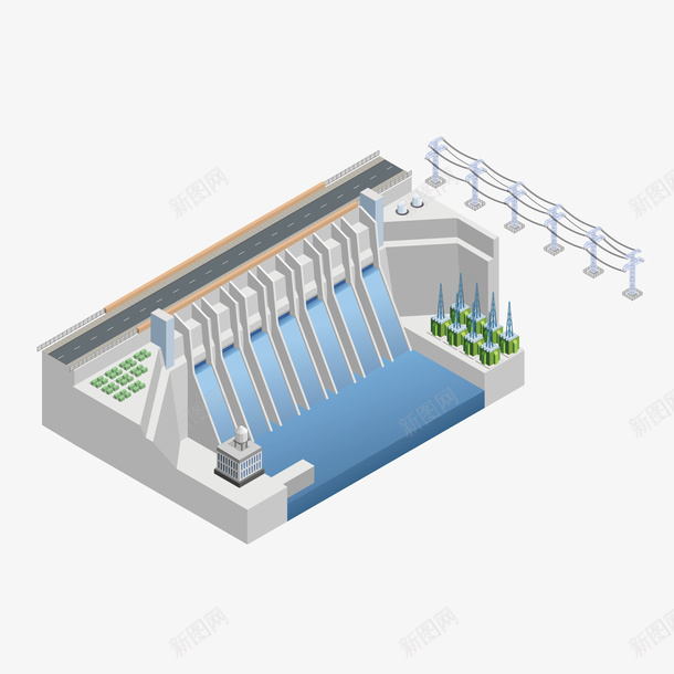 创意水库图案png免抠素材_新图网 https://ixintu.com 创意 卡通 图案 小清新 建筑物 彩色 水库 简约 装饰