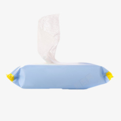 无纺布包装蓝色塑料包装的湿纸巾实物高清图片