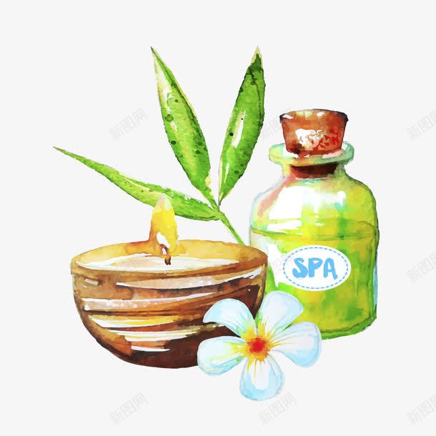 SPA精油瓶png免抠素材_新图网 https://ixintu.com SPA 化妆 手绘 水彩 美容