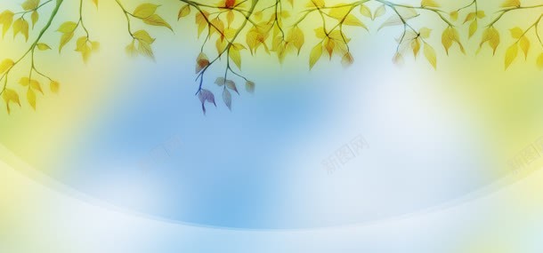 手绘树叶背景jpg设计背景_新图网 https://ixintu.com 春天 景 树叶 淘宝 素材 绿色 背景 蝴蝶