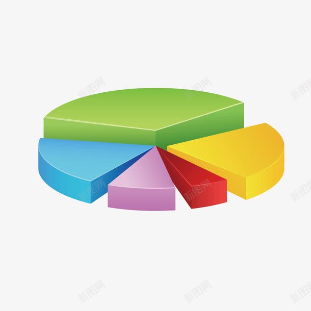 彩色饼状图图标png_新图网 https://ixintu.com 分析 商务 数据 饼状