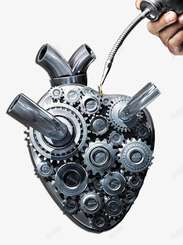 钢铁心脏psd免抠素材_新图网 https://ixintu.com 工业 心脏 机械 素材 设计 钢铁 齿轮