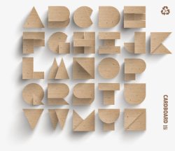 硬纸板创意硬纸板字母矢量图高清图片