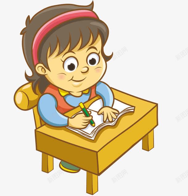 写作业儿童png免抠素材_新图网 https://ixintu.com 人物 写字 女孩 学生 孩子 小学生 读书