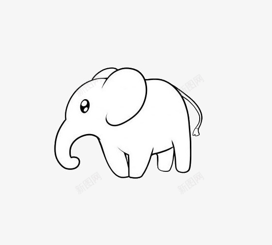 简笔画大象png免抠素材_新图网 https://ixintu.com 动物 可爱 大象 简笔画