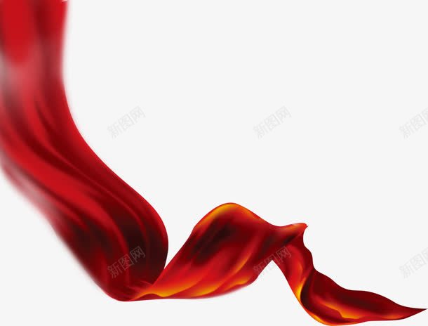 一条曲折的红色绸带png免抠素材_新图网 https://ixintu.com 一条 曲折 红色 绸带