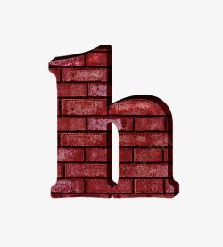 红砖墙字母h素材