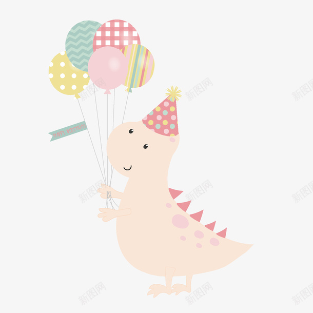 手绘创意可爱气球小恐龙png免抠素材_新图网 https://ixintu.com 创意图 可爱 小恐龙 彩色图 手绘图 气球 简单的