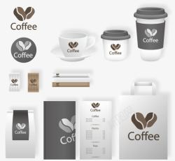 咖啡包装平面手绘咖啡VI矢量图图标高清图片
