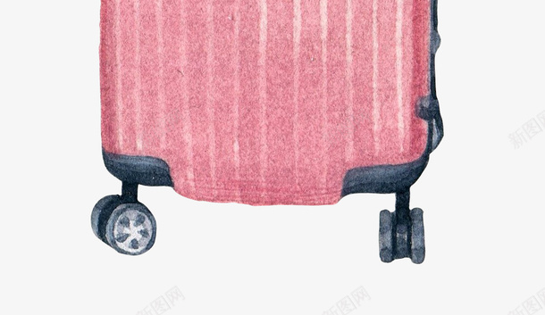 卡通手绘粉色的拉杆箱png免抠素材_新图网 https://ixintu.com 创意 动漫动画 卡通手绘 简约 粉色的拉杆箱 行李箱