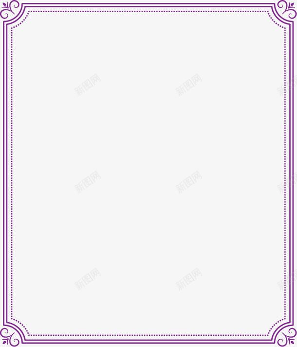 卡通紫色边框png免抠素材_新图网 https://ixintu.com 免抠PNG 卡通 古典 圆点 紫色 线条 边框