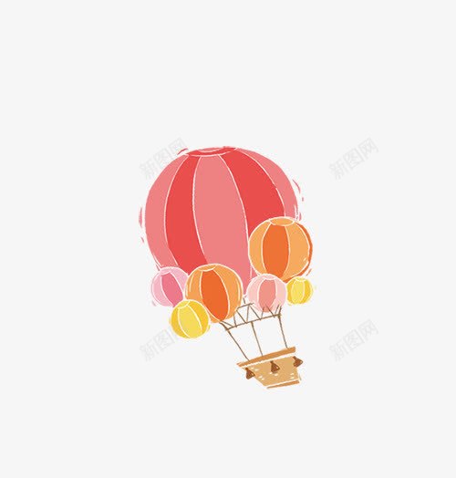卡通手绘粉色热气球png免抠素材_新图网 https://ixintu.com 免抠PNG 卡通 手绘 水彩 热气球 粉色