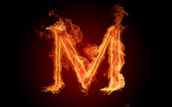 M英文英文字母火焰特效M高清图片