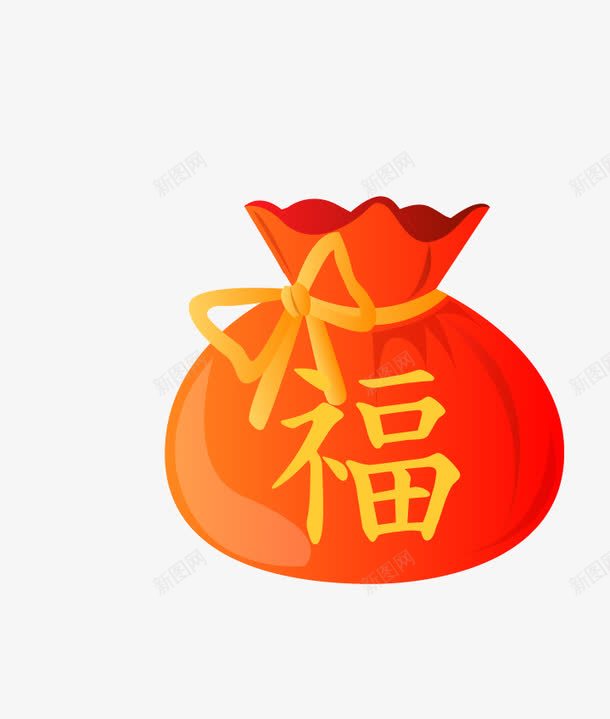 红色节日福袋png免抠素材_新图网 https://ixintu.com 卡通 彩色 矢量福袋 福袋 节日元素 袋子