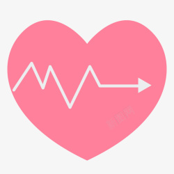 心脏检查粉红色卡通心电图高清图片