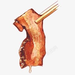 水彩红烧肉红烧肉手绘画片高清图片