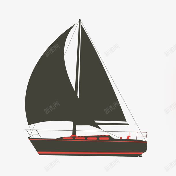 帆船剪影装饰png免抠素材_新图网 https://ixintu.com 企业文化 帆船 航线 航行 船 船只 规划 起航