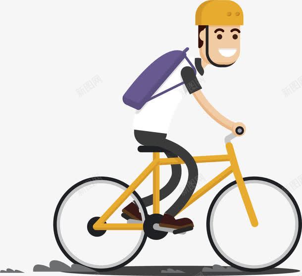 绿色健康出行png免抠素材_新图网 https://ixintu.com 共享单车 卡通 绿色出行 脚踏车 自行车 骑自行车 骑行者 骑车 黄色共享单车ofologo