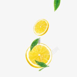 酵素广告柠檬片新鲜水果高清图片