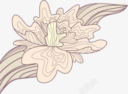 古典风线描花卉叶子素材