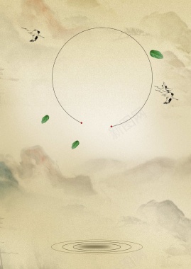中国风水墨画抽象古韵平面广告背景