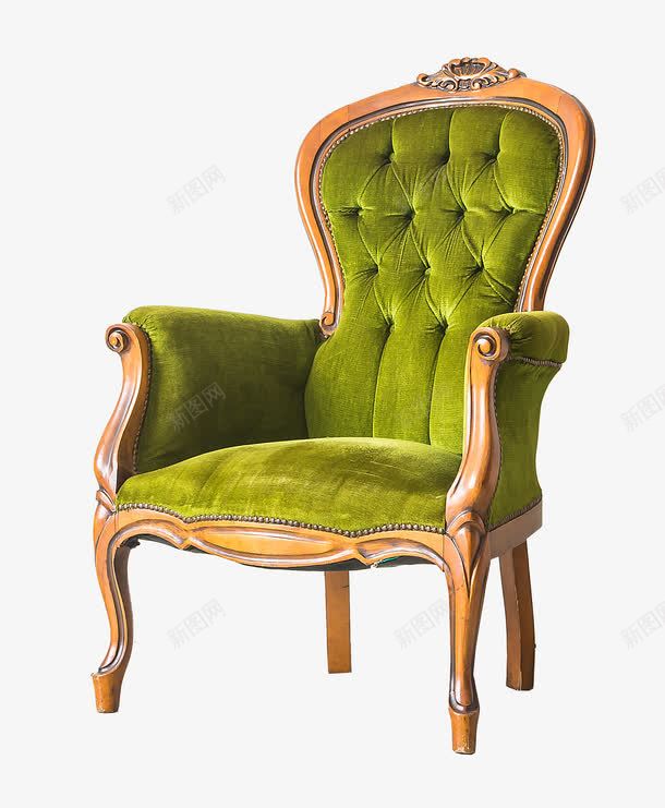 绿色欧式椅子png免抠素材_新图网 https://ixintu.com 坐位 坐席 座位 板凳 椅子 欧式 沙发 绿色 靠背椅