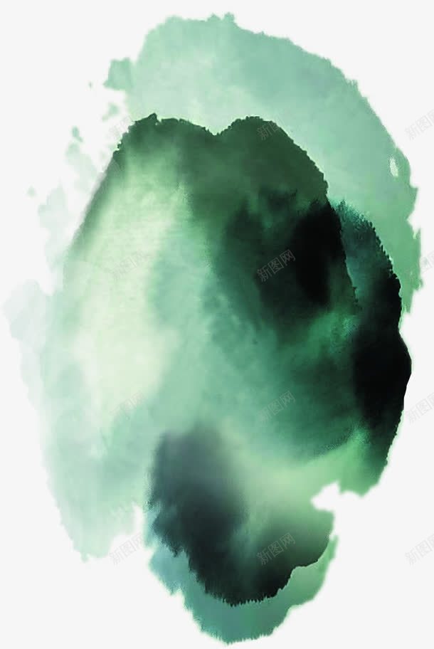 绿色中国风山水装饰png免抠素材_新图网 https://ixintu.com 国风 山水 绿色 装饰