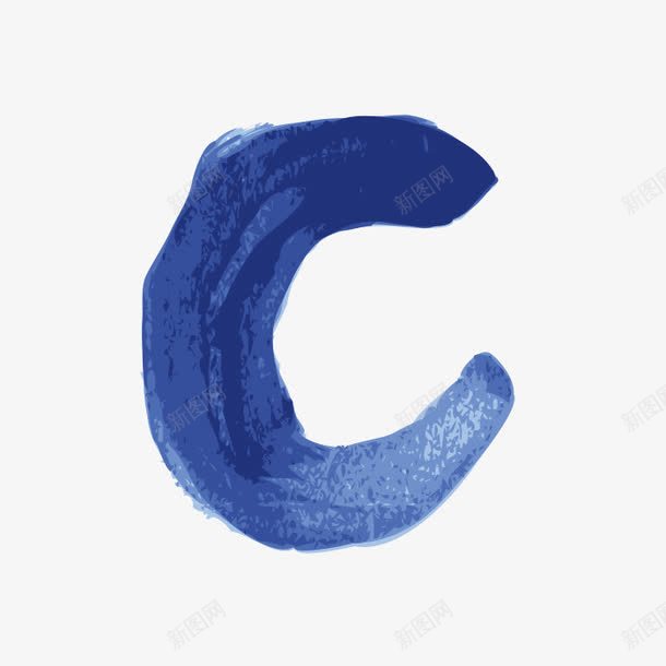 蓝色字母Cpng免抠素材_新图网 https://ixintu.com PNG图形 PNG装饰 字母 水墨 蓝色 装饰