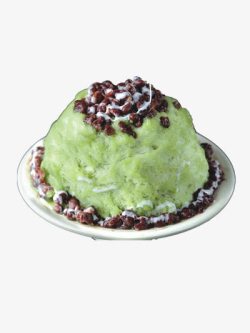 绿色沙冰红豆抹茶绵绵冰高清图片