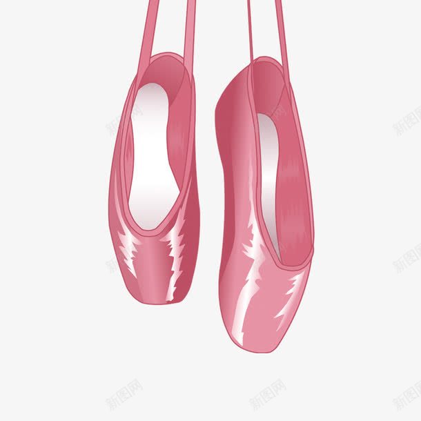 一双舞鞋png免抠素材_新图网 https://ixintu.com 一双 卡通 手绘 漂亮 简图 粉红色的 绳子 舞蹈鞋