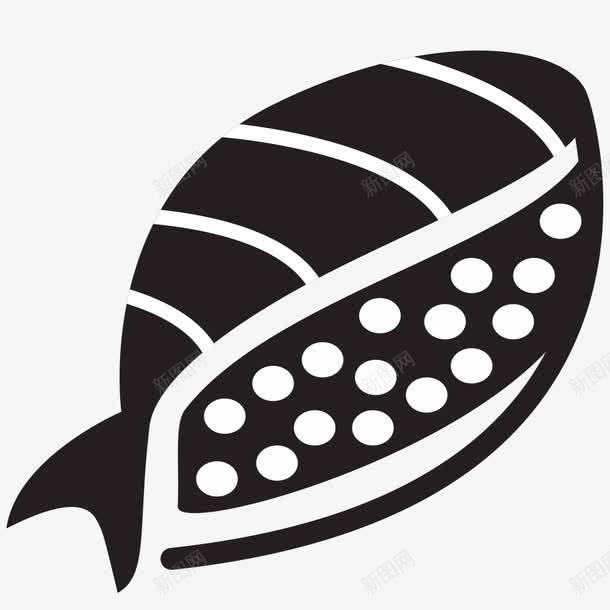 黑白寿司图标png_新图网 https://ixintu.com 新鲜 日式菜单 清晰 简洁 美味 食材 鱼子酱 鱼类手绘