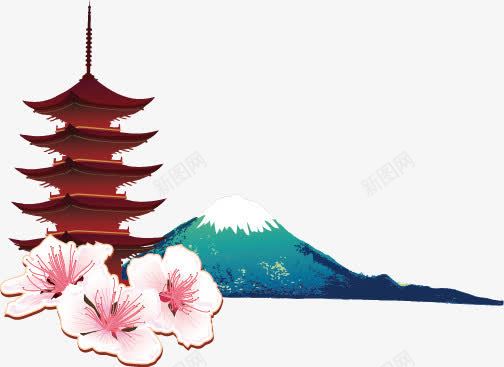 富士山和日式塔矢量图ai免抠素材_新图网 https://ixintu.com 富士山 日本塔 矢量图 美丽的富士山