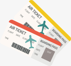 飞机票PNG飞机票手绘高清图片