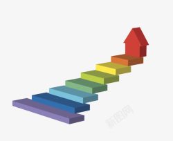 进步阶梯抽象进步的彩虹阶梯高清图片