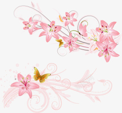 淡彩色粉色百合花苞矢量图高清图片