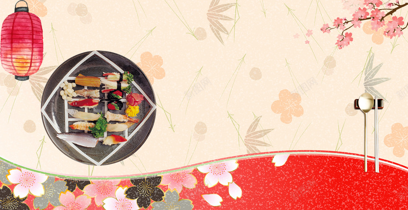 美食日式风味寿司psd设计背景_新图网 https://ixintu.com 卡通 寿司 手绘 旅游 旅行 旅行社 日式风格 日本 樱花 海报 美食 食品 食物 餐厅