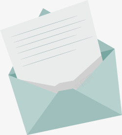 邮件信件绿色打开的信封信件矢量图高清图片
