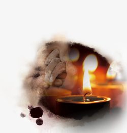 蜡烛祈福祈福蜡烛黑色感恩高清图片
