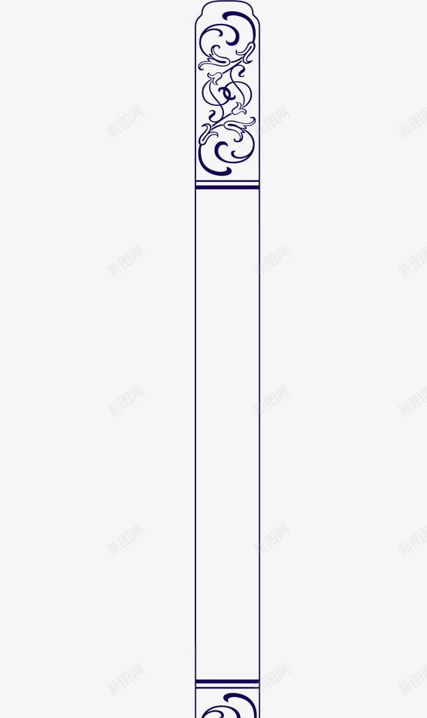 中式边框png免抠素材_新图网 https://ixintu.com 蓝色 边框 边角装饰