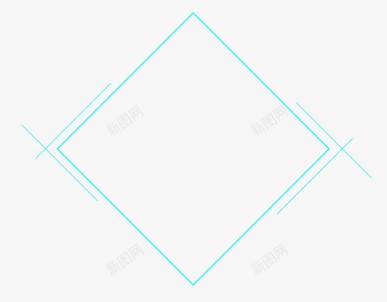 蓝色菱形边框png免抠素材_新图网 https://ixintu.com 菱形 蓝色 边框