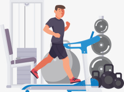 健身房的人健身房跑步锻炼的人矢量图高清图片
