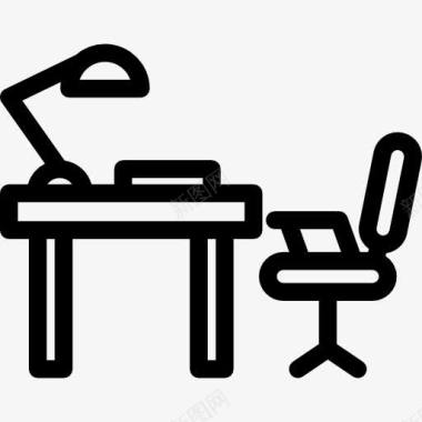 学习的桌子和椅子图标图标